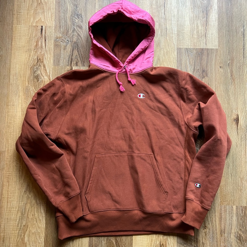 Champion Brown and Pink unisex reverse weave urban outfitters special Hoodie